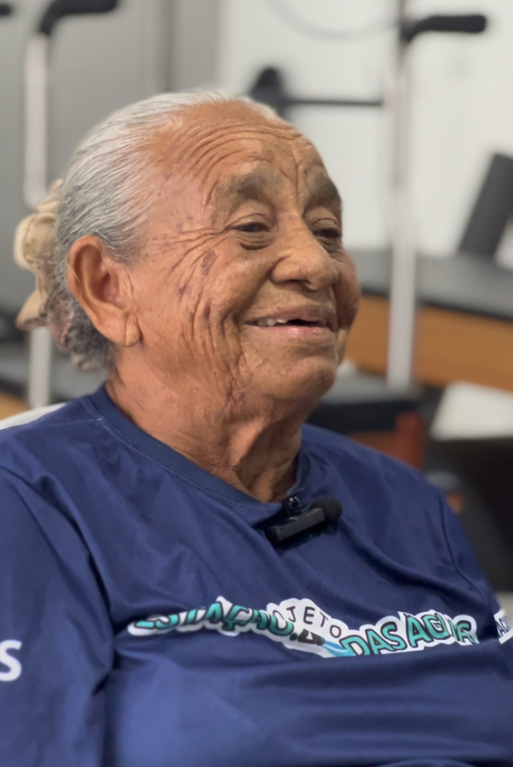 - Mariana de Oliveira Silva, 83 anos, aposentada e aluna do projeto Estação das Águas.